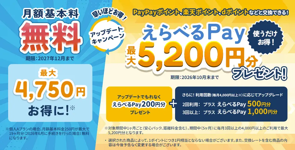 アップデートキャンペーン